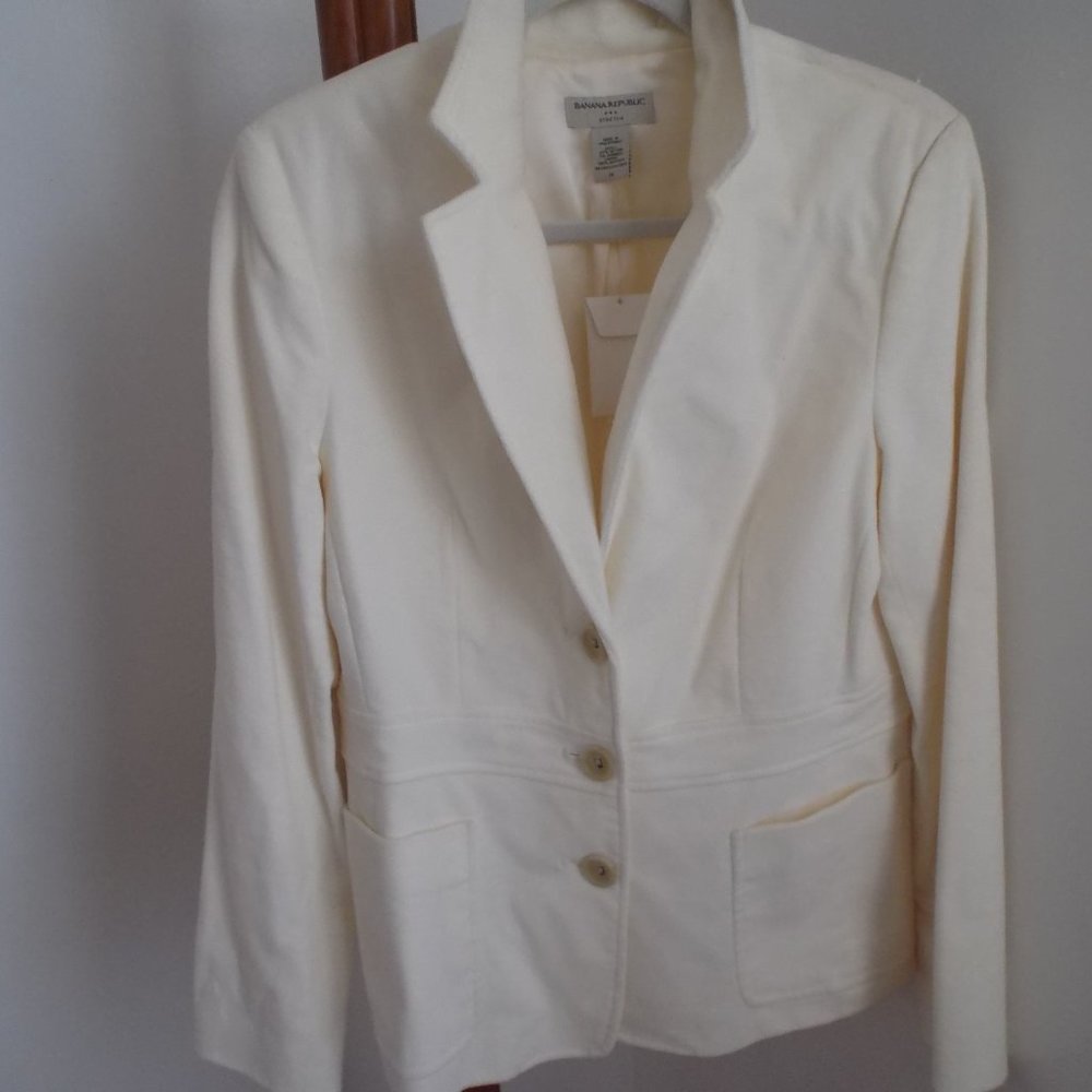 Banana Republic Factory Cream Stretch Blazer 14